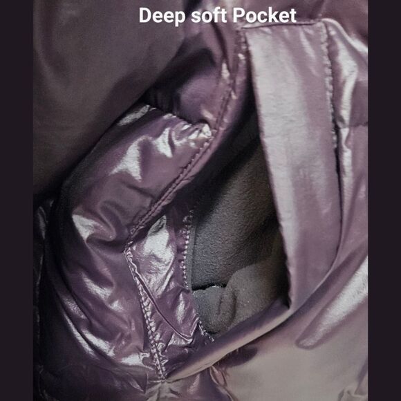 FABLETICS PLUS SIZE DEEP PLUM Essential Cropped Hooded Puffer Jacket  3X - Picture 5 of 16